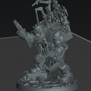 Skrapp Painmenda- Sci-Fi Orc Warlord Miniature | Scrap Pain | Original Wargaming 32mm base