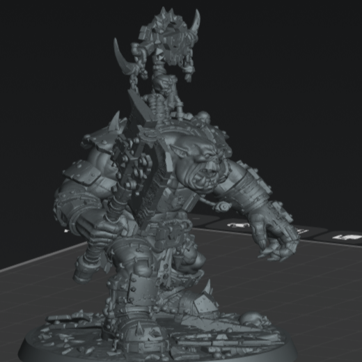 Big SkrapperBoss - Sci-Fi Orc Warlord Miniature | Scrap-Tech| Original Wargaming 40mm and 50mm base