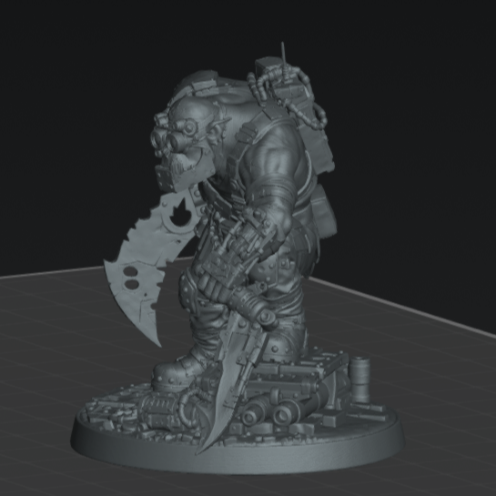 Skrapp Boss Sneakrut – Sci-Fi Orc Warlord Miniature | Scrap-Tech Tabletop Commander | Original Wargaming Model