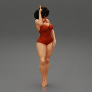 Printed Pretty Girl One Piece Swimsuit - Only-Games