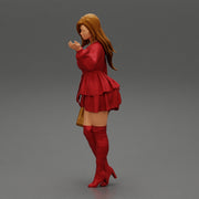 Young woman wearing beautiful Fashion dress and holding handbag - Only-Games