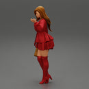 Young woman wearing beautiful Fashion dress and holding handbag - Only-Games