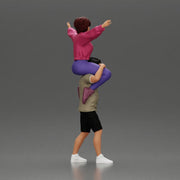 Man in shorts carrying girlfriend on shoulders girl being carried on the man's shoulders - Only-Games