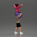 Man in shorts carrying girlfriend on shoulders girl being carried on the man's shoulders - Only-Games