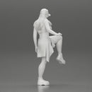 sexy girl standing in pantyhose mesh cap and shirt tied around her hips - Only-Games