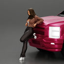 lowrider chola girl leaning against the car mini jacket - Only-Games