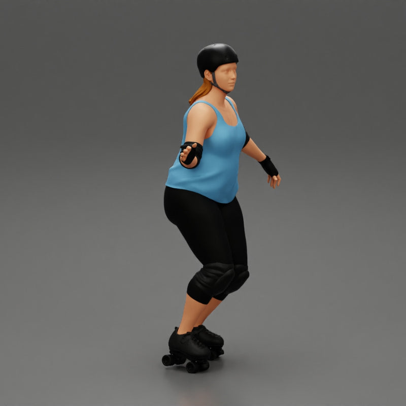 overweight derby girl roller skating