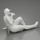 Tired woman mechanic in suit and cap sitting and drinking water during from bottle - Only-Games