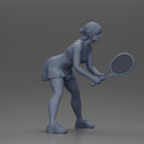 sexy tennis player in skirt holding her racket in a ready position - Only-Games