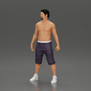 black afro gangster in shorts standing and holding a baseball bat - Only-Games