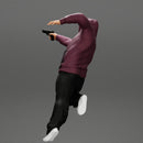 Gangster man in hoodie shooting gun leaning out the window of the car - Only-Games