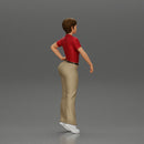 beautiful woman in polo shirt and pants with short hair - Only-Games