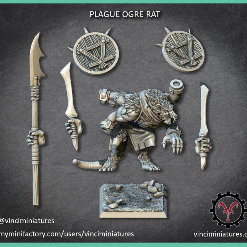 MOUNTED AND UNMOUNTED PLAGUE OGRE RAT - Only-Games