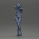 woman in heels, a string bikini, and a sultry mini shirt with sleeves - Only-Games