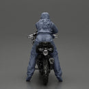 motorcyclist woman hoodie sitting on motorcycle - Only-Games