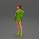 Confident Woman in kimono dress and heels posing - Only-Games