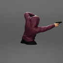 Gangster man in hoodie shooting gun leaning out the window of the car - Only-Games