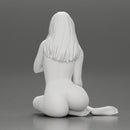 Sexy Naked Woman sitting and Covering Breasts With Hand - Only-Games