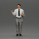 business man standing Holding a Suit - Only-Games