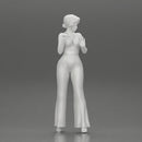 Fashion girl in catsuit and heels Leaning Against car - Only-Games