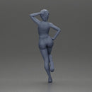 Sexy girl with short hair in shorts leaning on a car - Only-Games