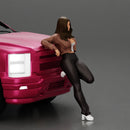 lowrider chola girl leaning against the car mini jacket - Only-Games