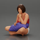 Girl watching TV in the bedroom sitting and placing a pillow on her legs - Only-Games