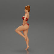 Sexy Woman In bikini posing and Standing On One Leg - Only-Games