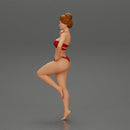 Sexy Woman In bikini posing and Standing On One Leg - Only-Games