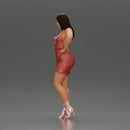 Elegant Woman in mini Dress with Gesturing Hand - Only-Games