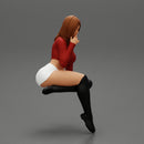 Sexy Girl In Short And Boots Sitting On a chair - Only-Games