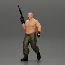 mafia gangster in gloves pants holding a submachine gun - Only-Games