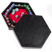 Tray of Fates | Hexagonal Dice Tray | Red Felt - Only-Games