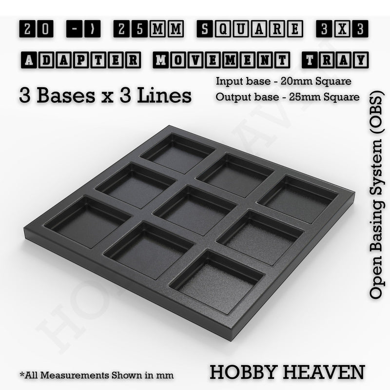 Square and Rectangle Movement Trays Adapters for Tabletop Games - Only-Games