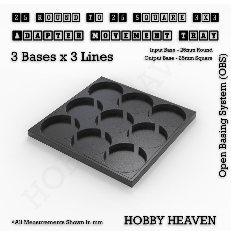 Round to Square Movement Trays Adapters for Tabletop Games - Only-Games