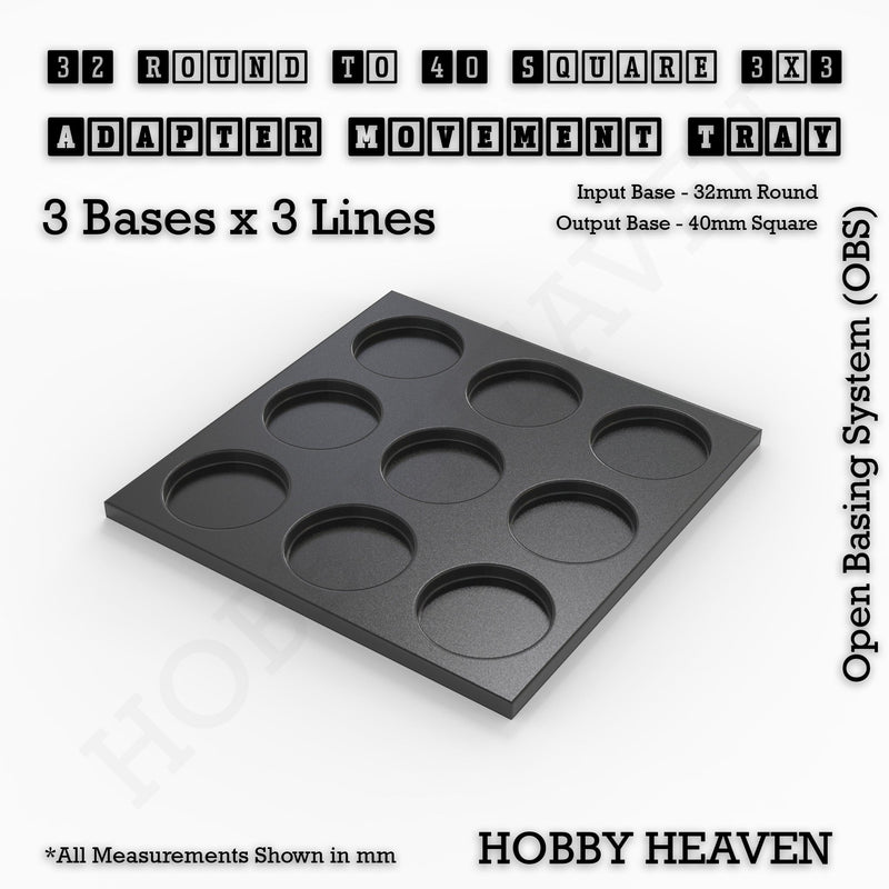 Round to Square Movement Trays Adapters for Tabletop Games - Only-Games