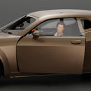 Man in a leather jacket sitting on the car and closing the car door - Only-Games