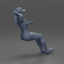 beautiful girl in cap and shorts sitting and drinking - Only-Games