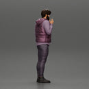 man stands confidently wearing an open jacket with beard - Only-Games