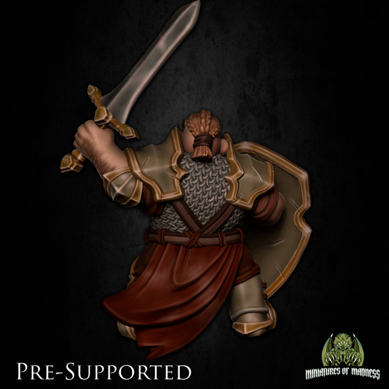 Theldor Hullsplitter [PRE-SUPPORTED] Knight Dwarf Warrior Fighter - Only-Games