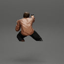 gangster man  shooting a gun from the back of the car - Only-Games