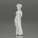 A hip-hop black girl in a bra and mini backpack wtih curly hair - Only-Games