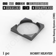 Round to Square Bases Shape and Size Converters 3d Print Full Range - Only-Games