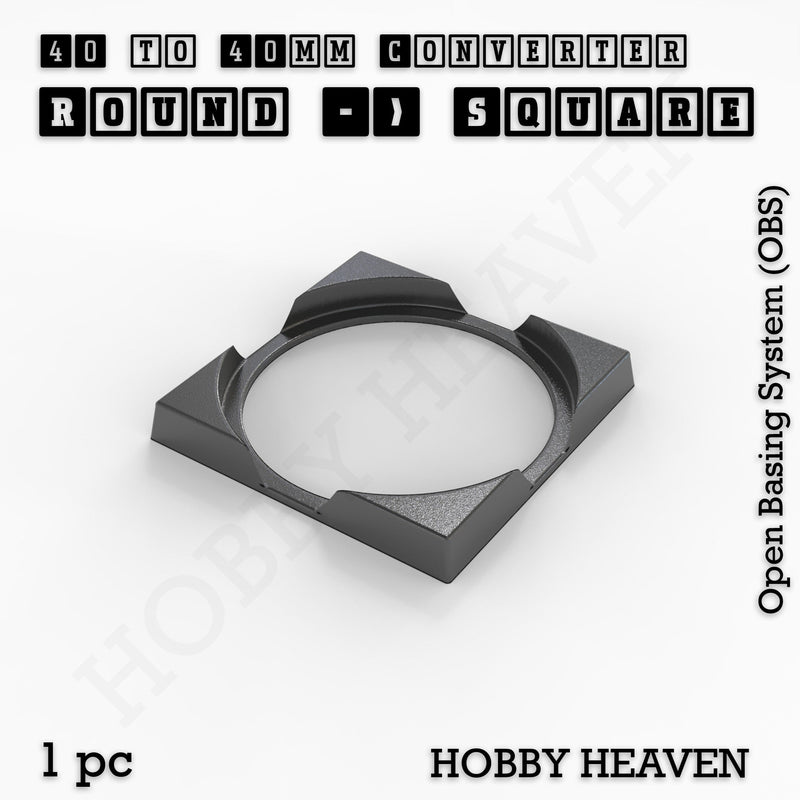 Round to Square Bases Shape and Size Converters 3d Print Full Range - Only-Games