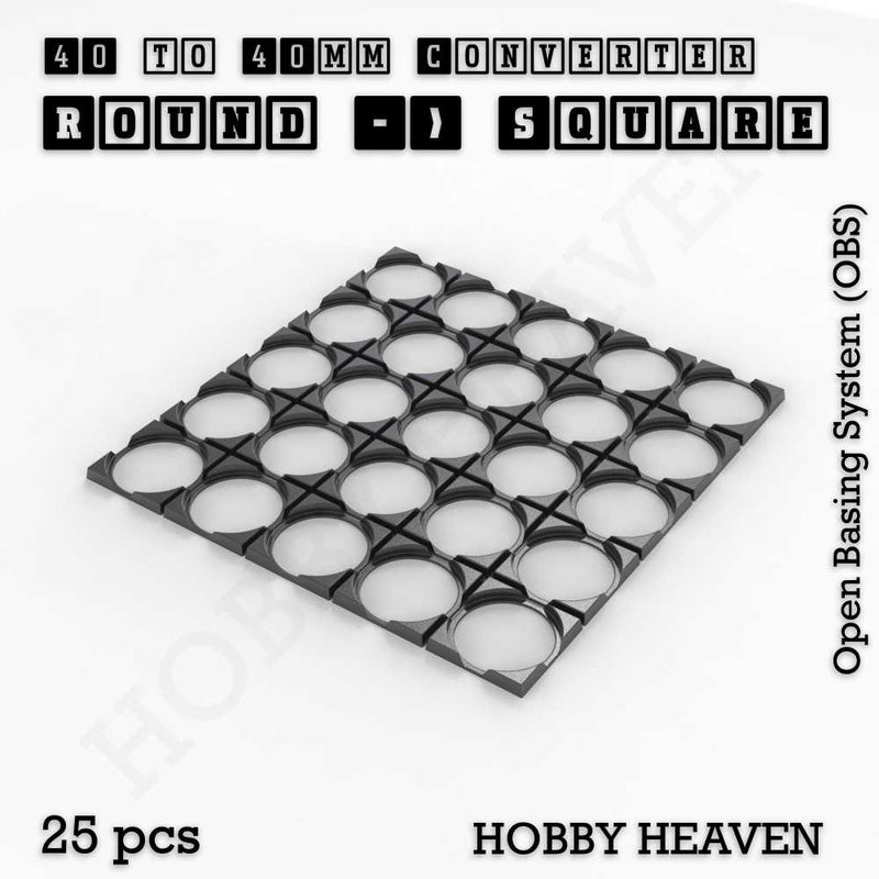 Round to Square Bases Shape and Size Converters 3d Print Full Range - Only-Games