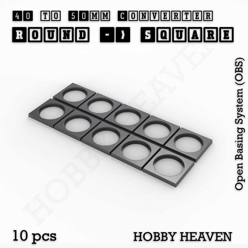 Round to Square Bases Shape and Size Converters 3d Print Full Range - Only-Games