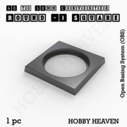 Round to Square Bases Shape and Size Converters 3d Print Full Range - Only-Games