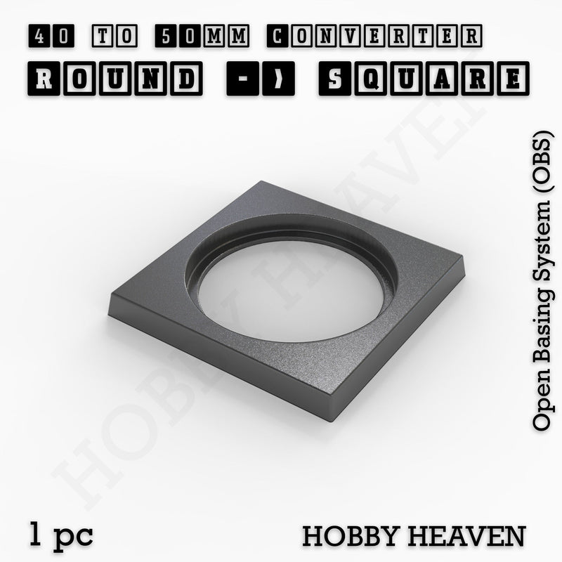 Round to Square Bases Shape and Size Converters 3d Print Full Range - Only-Games