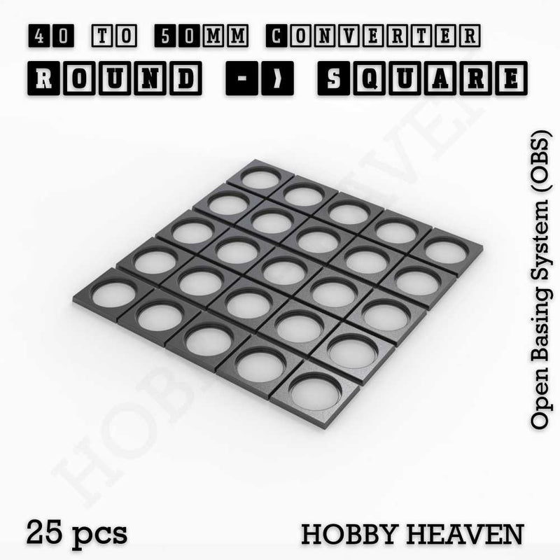 Round to Square Bases Shape and Size Converters 3d Print Full Range - Only-Games