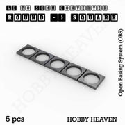 Round to Square Bases Shape and Size Converters 3d Print Full Range - Only-Games